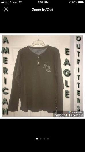 American Eagle Mens long sleeve Henley M