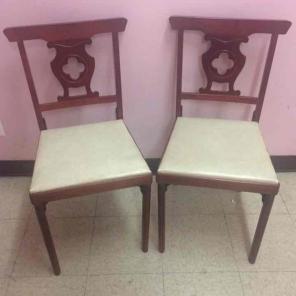 Vintage wood folding chairs set of 2
