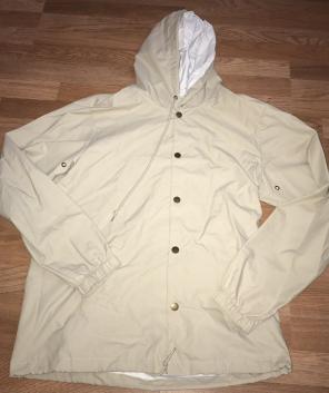 Men's Khaki Rain Coat Jacket Size Large