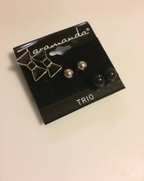 3 Pairs Of New Earrings, Black&Silver