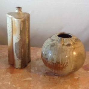 Pottery 1 Tall jug bud vase & ball Vase