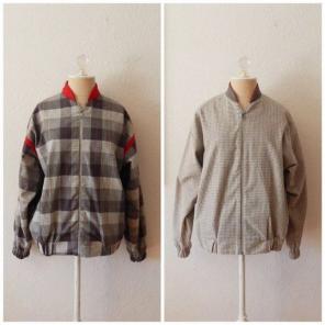 Vintage 80s Reversible Check Fall Jacket