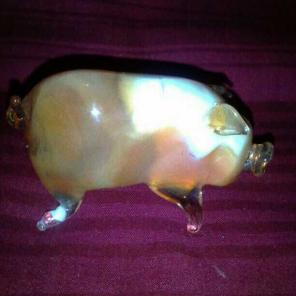 Hand Crafted Glass Pig