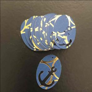Anchor Tags Navy Blue Gold Foiled