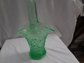 Green vintage hand basket