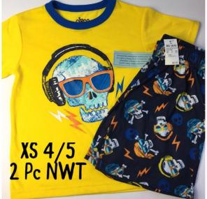 XS 4/5 NWT Two Piece Skull PJ Sleep Set