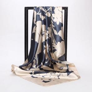 Satin Floral Head Scarf / Neck Scarf