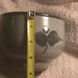 Signed pottery bowl slate gray perfect!