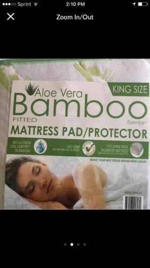 KING SIZE ALOE VERA BAMBOO MATTRESS PAD