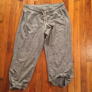 Grey Sweatpants Drawstring Capri