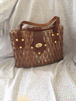 VINTAGE wicker handbag 1950/60
