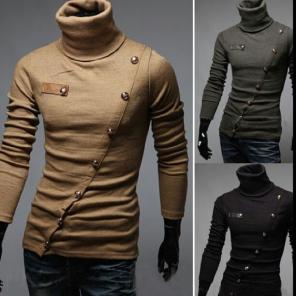 New L men's turtleneck top
