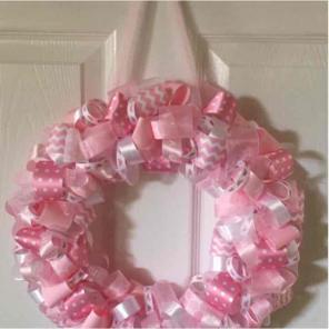 Baby Girl Ribbon Wreath (12 inch)