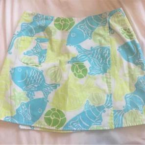 Lilly Pulitzer fish wrap skirt sz 0