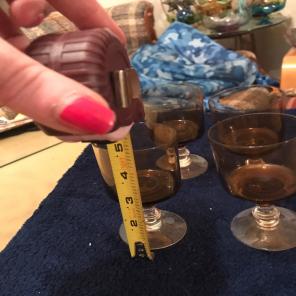 Vintage 6 Amber Pedestal Glasses