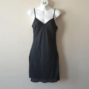 90s Inspired Black Semi Sheer Slip Dress