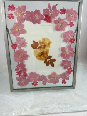 Pressed flower frame with flower
