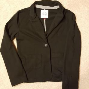 Black Blazer Sweater with Pockets