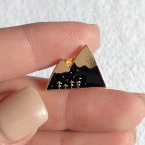 Gold mountain mountains enamel pin