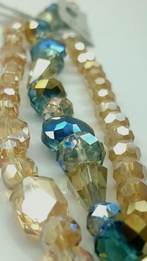 Golden greens 3 strand bead set