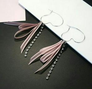 Heart Shaped Earrings with Ribbon