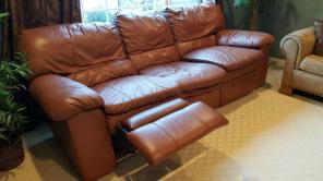 Recliner leather sofa