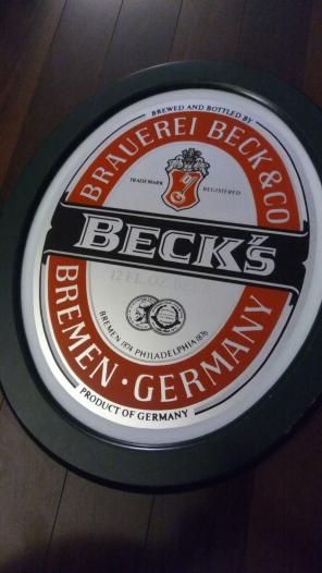 Beck's Beer Large 24" Across Oval Bar