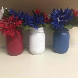 Red White And Blue Mason Jars!
