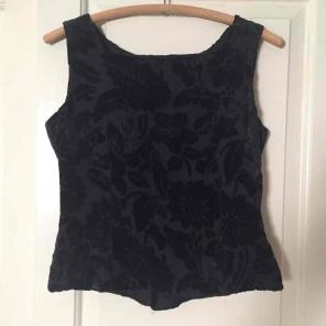 Vintage cut velvet lined fitted top
