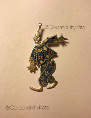 Vintage Mexico Sterling Clown Brooch