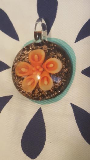 Handmade Glass Flower Pendent