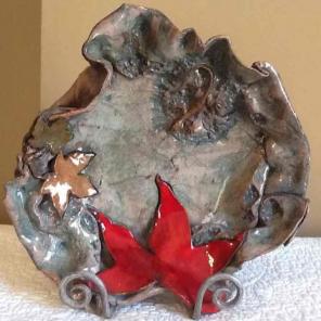 Hand thrown clay bowl kiln fired
