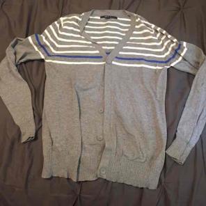H&M: Gray Stripe Cardigan