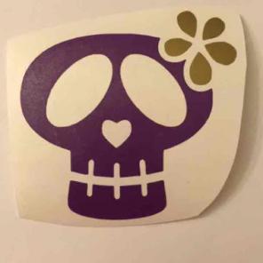 Purple/ Gold Skull Decal