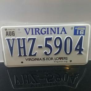 Virginia is for lovers August 2016 plate