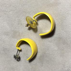 Vintage yellow half hoop earrings