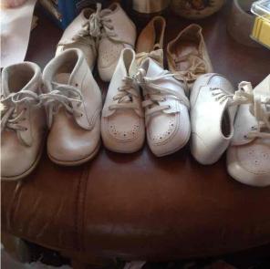 Vintage baby shoes . 5 pair