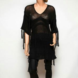 Casmari Black Knitted Long Sweater
