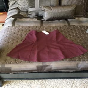 NWT Burgundy Flippy Skirt LOFT