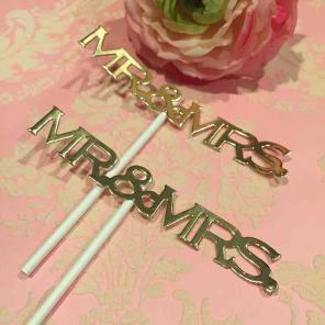 Mr. & Mrs. Wedding Cupcake Toppers