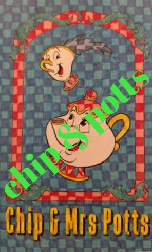 Chip and mrs potts picture 4x6 inches