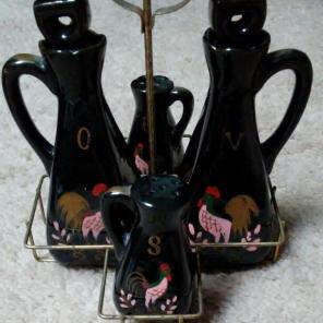 Vintage glazed black ceramic