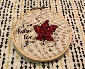 I’ve Fallen For You 4” Cross Stitch