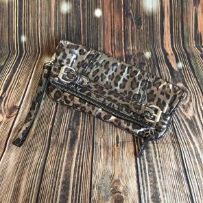 Express Leopard Print Foldover Clutch