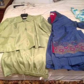 Green pants set sz 20 & blue set sz 18