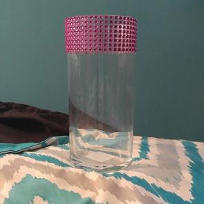 1 7in pink bling vase $3