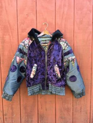 Vintage 80s Puffy Velvet Feel Jacket