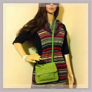 Fossil Green Soft Leather Crossbody Bag