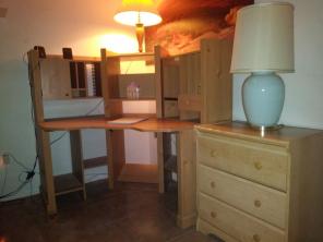 Hardwood desk work table with the dresse