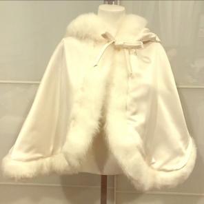 OSFA Satin & Fleece Lined Hooded Cape!